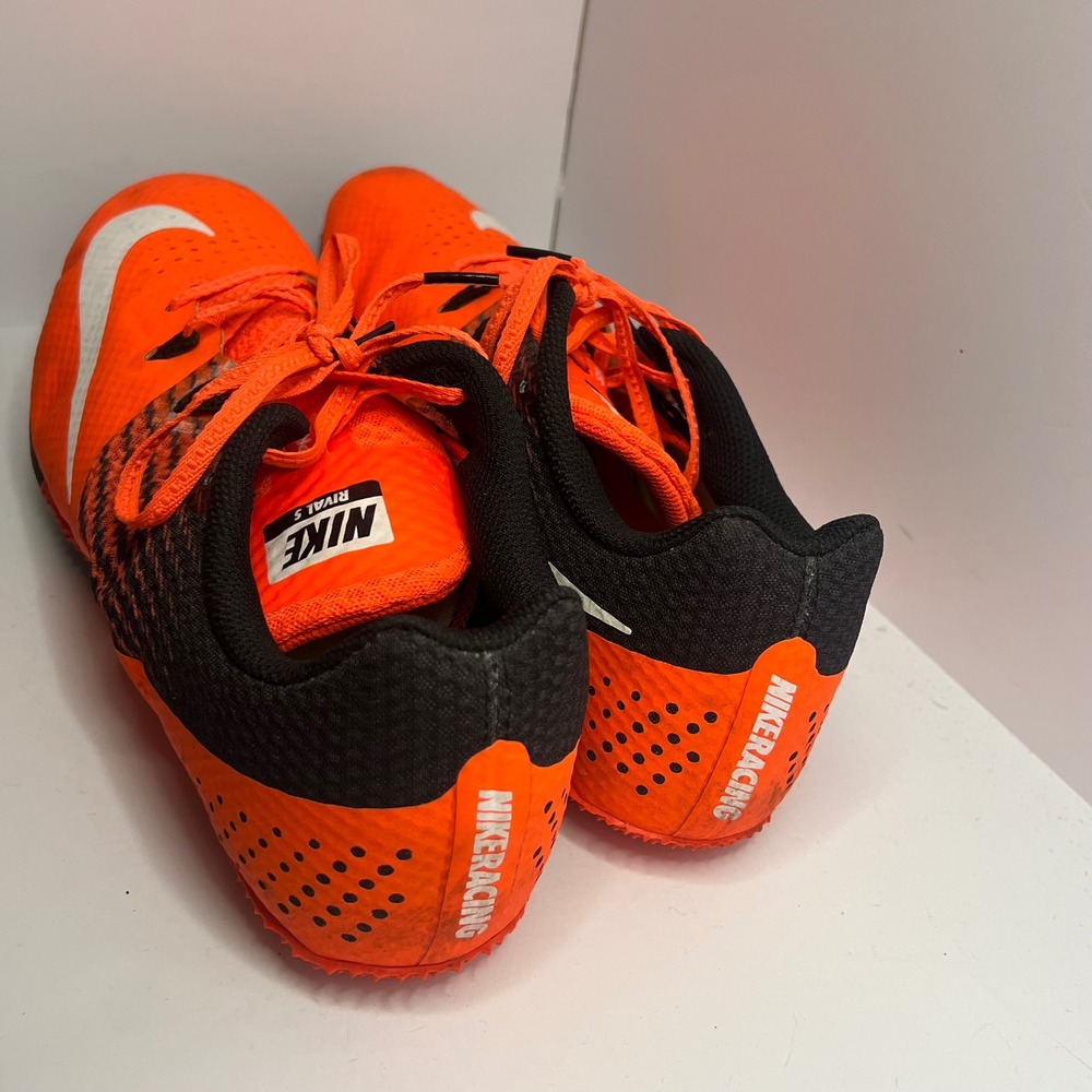 Nike Zoom Rival S 8 Mens 14 Orange Black Track Field Sprint Spikes 806554-811 - Picture 5 of 9